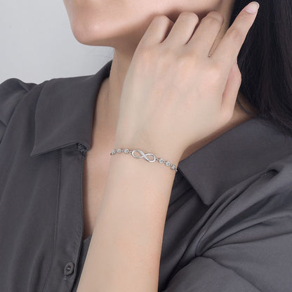 Gelang Wanita Simbol Cinta Tak Terbatas – Desain Unik dengan Zircon Berkilau perhiasandirect