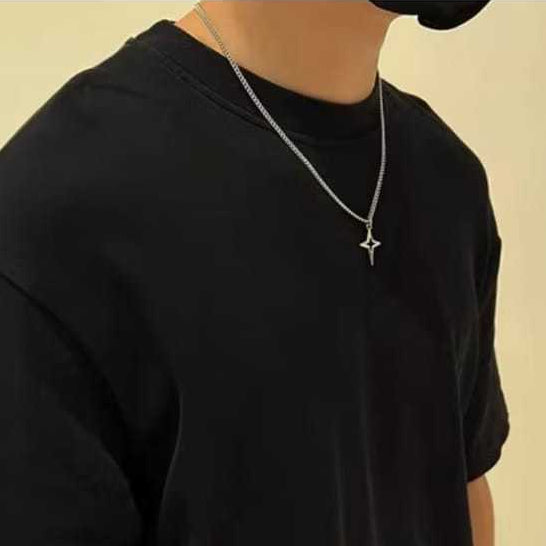 Kalung Titanium Pria Model Bintang Terbaru Anti Karat - 我的商店