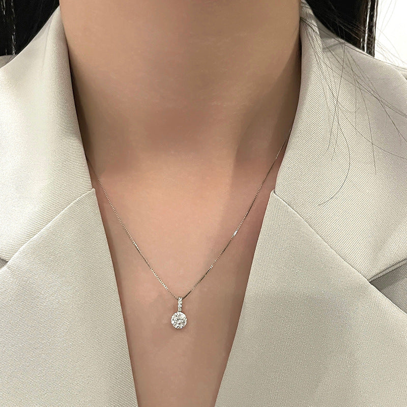 Kalung Wanita Zircon Tunggal Elegan Gaya Minimalis perhiasandirect
