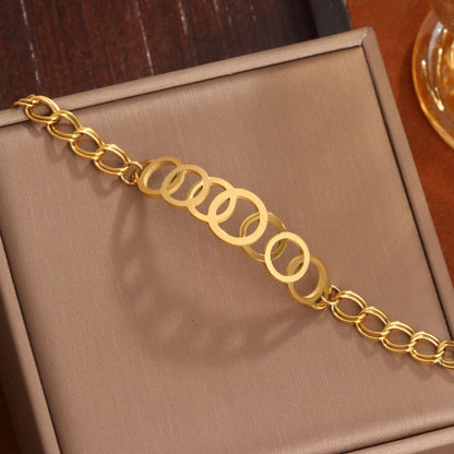 Gelang Rantai Saling Terhubung – Fashion Sederhana & Elegan, Baja Titanium Anti Pudar perhiasandirect