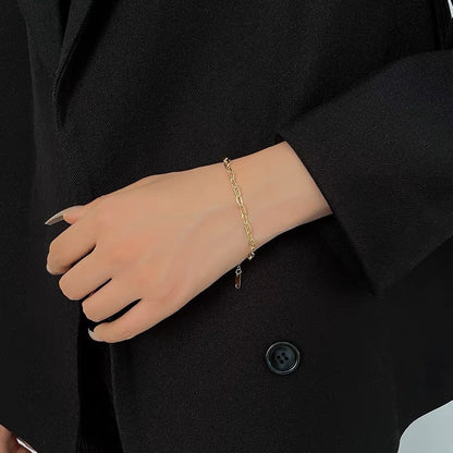 Gelang Wanita Baja Titanium 18K Emas Desain Elegan perhiasandirect