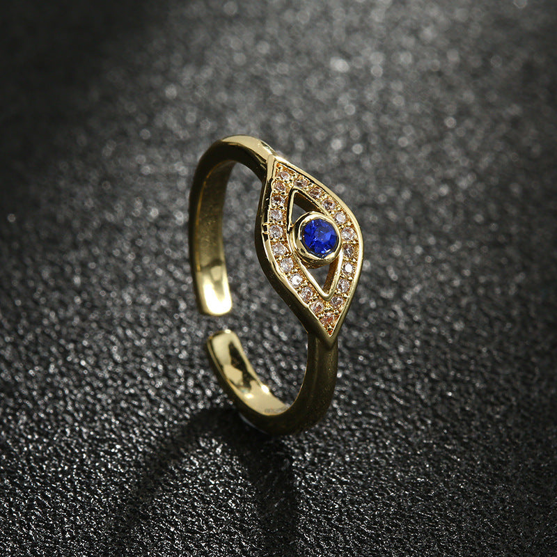 Cincin Wanita Evil Eye – Desain Fashion dengan Batu Biru, Adjustable & Trendi perhiasandirect