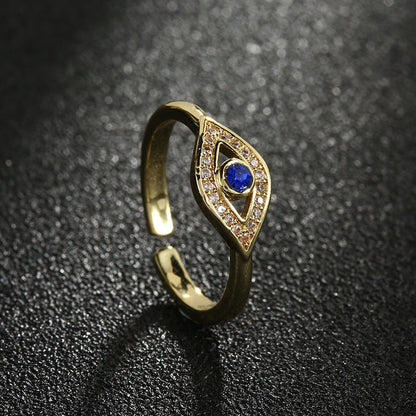 Cincin Wanita Evil Eye – Desain Fashion dengan Batu Biru, Adjustable & Trendi perhiasandirect