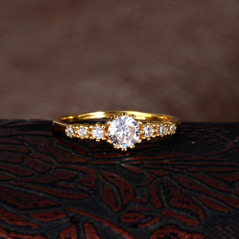 Cincin Wanita Zircon Baris Tunggal – Gaya Elegan, Hadiah Ulang Tahun Romantis perhiasandirect