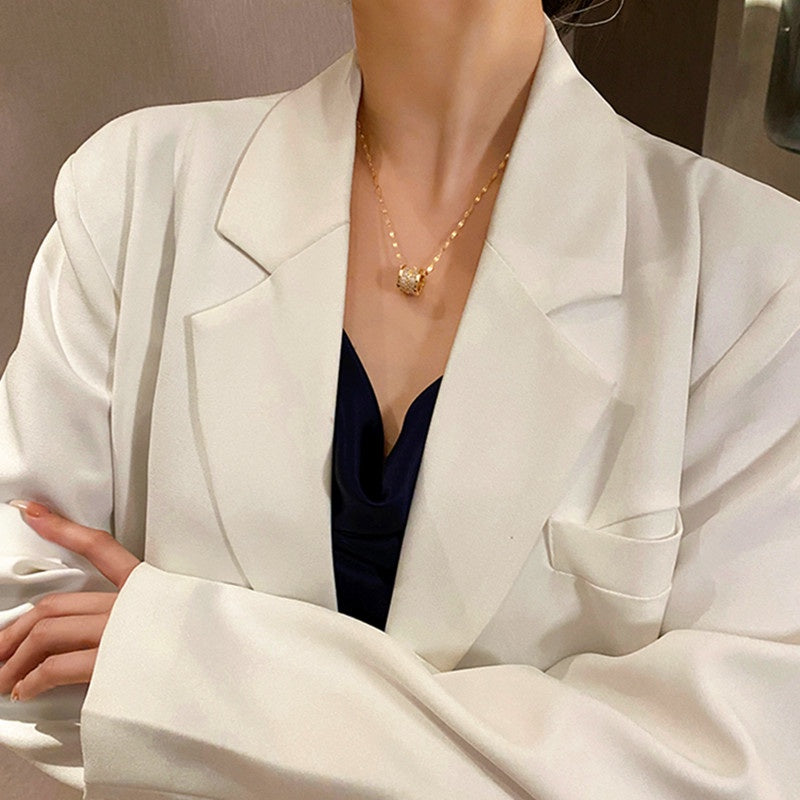 Kalung Emas untuk Wanita - Pendant Mewah Rantai Emas Kwintas | Perhiasan Hadiah Elegan - 我的商店