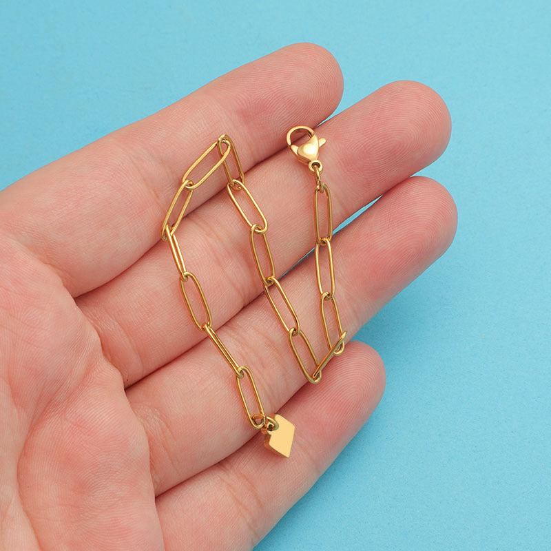 Gelang Wanita Baja Titanium Tebal Rantai Hip Hop Emas perhiasandirect