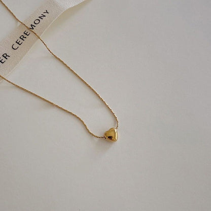 Kalung Hati Kecil Wanita Baja Titanium 18K Emas perhiasandirect