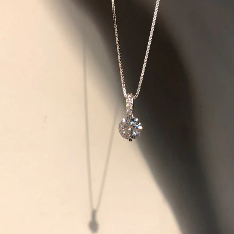 Kalung Wanita Zircon Tunggal Elegan Gaya Minimalis perhiasandirect