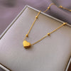 Kalung Hati Titanium 18K Emas Wanita Desain Minimalis Elegan