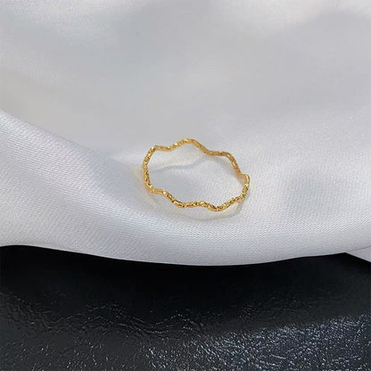 Cincin Gelombang untuk Wanita - Perhiasan Stainless Steel Murah | Aksesoris Pasangan Harian yang Elegan 我的商店