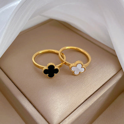 Cincin Wanita Four-Leaf Clover – Desain Elegan Minimalis, Gaya Trendi & Mewah perhiasandirect