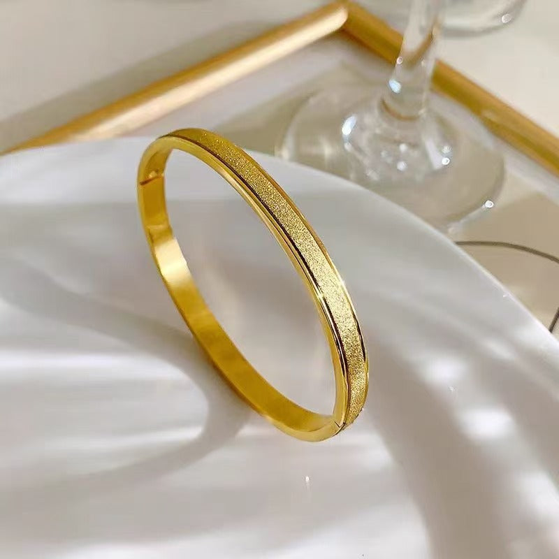 Gelang Simple Wanita - Perhiasan Stainless Steel Elegan Anti Kusam, Aksesoris Harian Trendy, Hadiah Ulang Tahun untuk Pacar, Grosir Harga Terbaik 我的商店