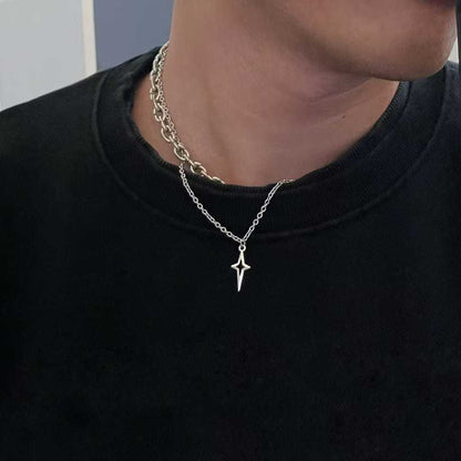Kalung Titanium Pria Model Bintang Terbaru Anti Karat - 我的商店