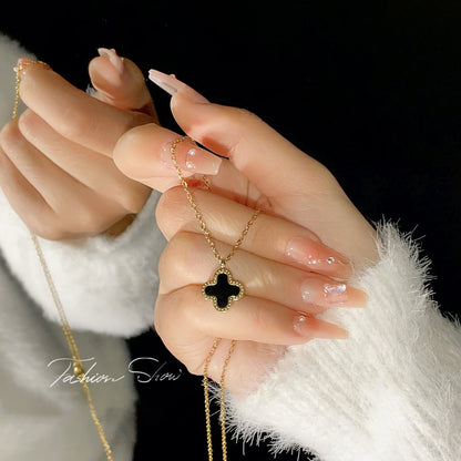 Four-leaf clover Kalung - Baja Tahan Karat Antialergi dan Antidebu, Gaya Korea 我的商店