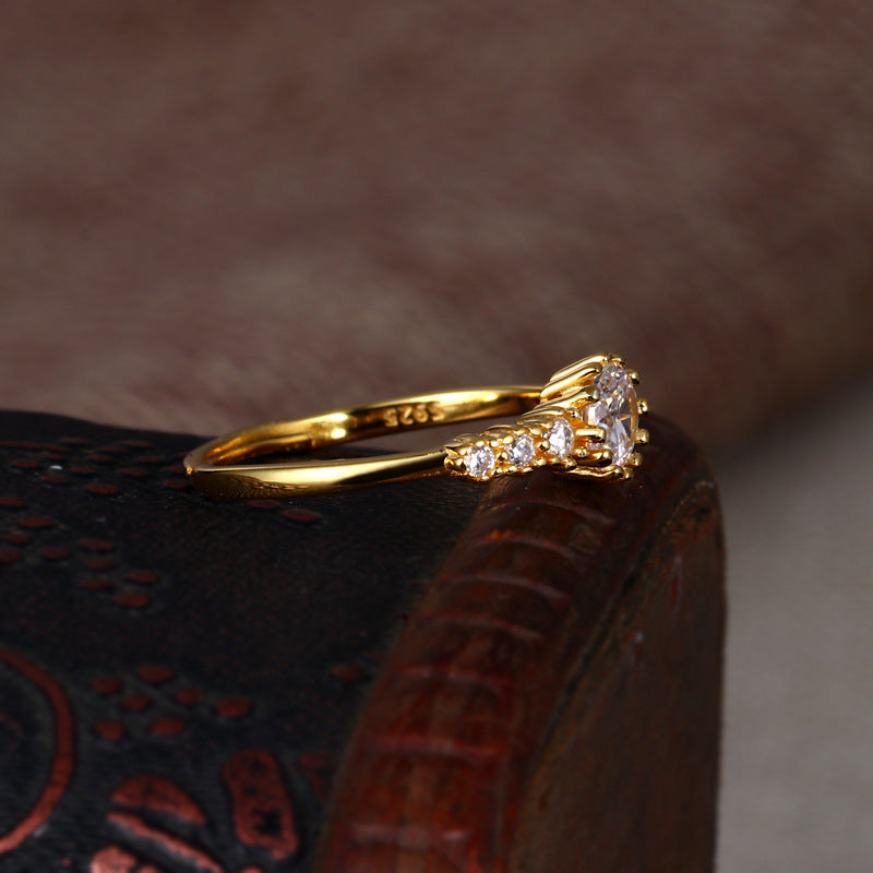 Cincin Wanita Zircon Baris Tunggal – Gaya Elegan, Hadiah Ulang Tahun Romantis perhiasandirect