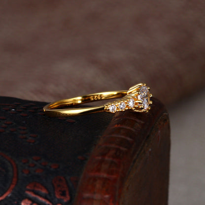 Cincin Wanita Zircon Baris Tunggal – Gaya Elegan, Hadiah Ulang Tahun Romantis perhiasandirect
