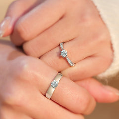 Cincin Moissanite 1 Karat  – Ringan & Elegan, Anti Karat, Hadiah Couple & Pernikahan