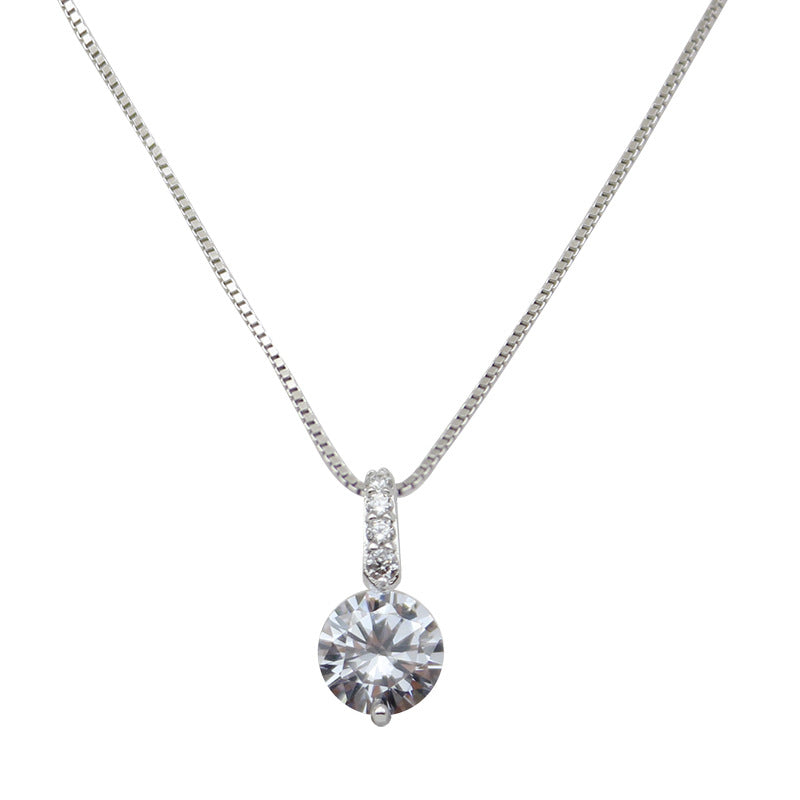 Kalung Wanita Zircon Tunggal Elegan Gaya Minimalis perhiasandirect