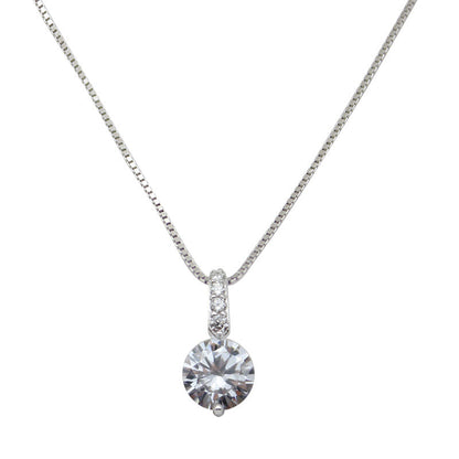 Kalung Wanita Zircon Tunggal Elegan Gaya Minimalis perhiasandirect