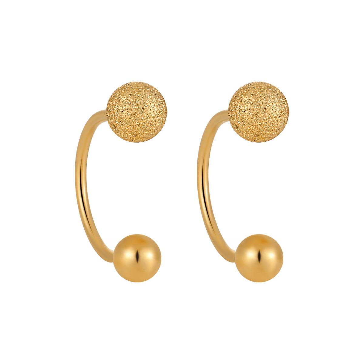 Anting Tulang Telinga U Shape – Frosted Beans, Sekrup Titanium Modis perhiasandirect