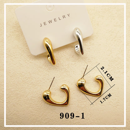 Anting hijab setengah bulat anting titanium  steel perhiasan anting sederhana - 我的商店