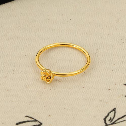 Cincin Wanita Motif Bunga Mawar Minimalis – Elegan, Mewah, Desain Kekinian & Berkelas