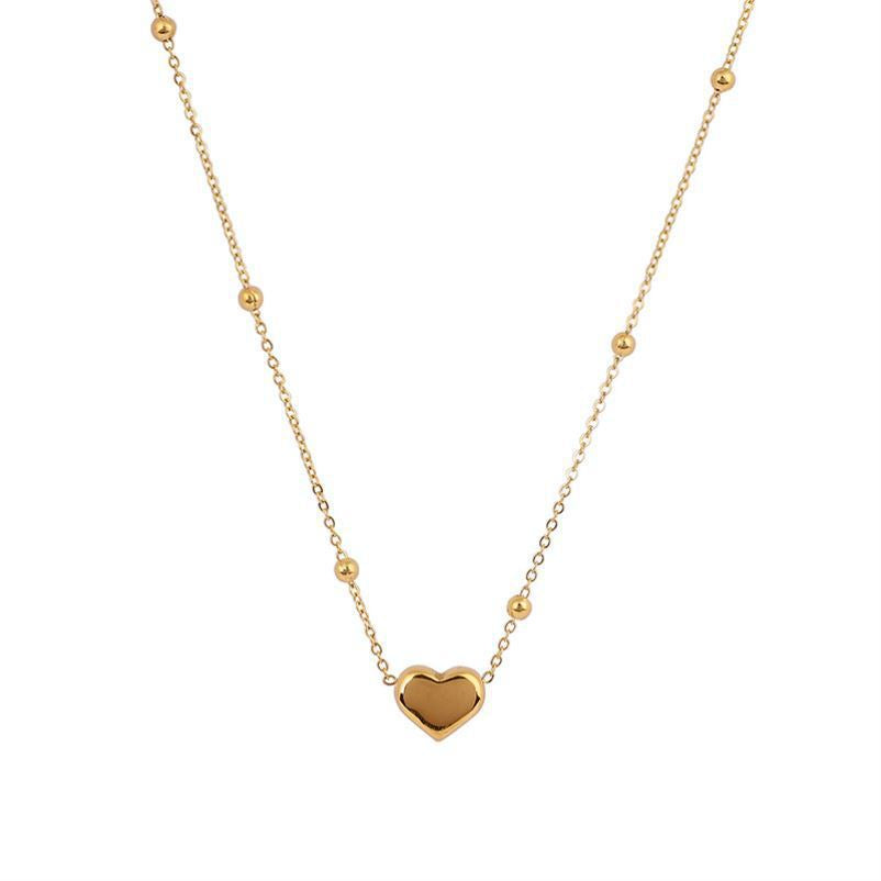 Kalung Hati Titanium 18K Emas Wanita Desain Minimalis Elegan perhiasandirect