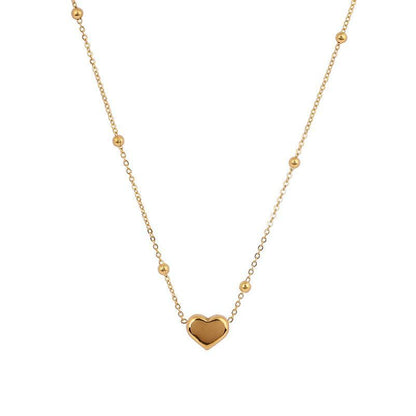Kalung Hati Titanium 18K Emas Wanita Desain Minimalis Elegan perhiasandirect