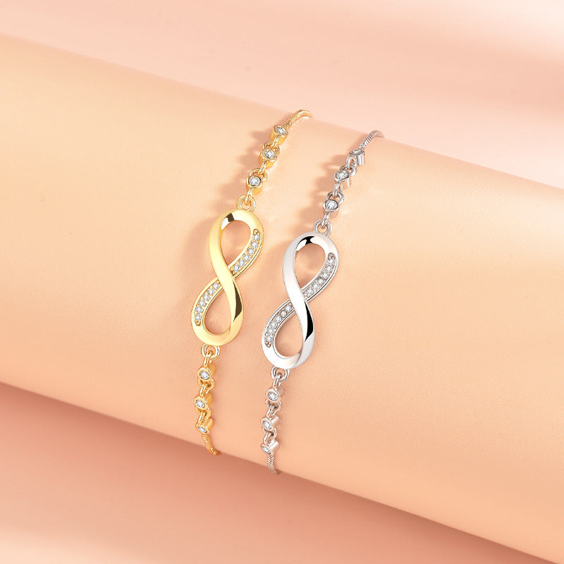 Gelang Wanita Simbol Cinta Tak Terbatas – Desain Unik dengan Zircon Berkilau perhiasandirect