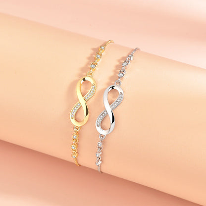 Gelang Wanita Simbol Cinta Tak Terbatas – Desain Unik dengan Zircon Berkilau perhiasandirect