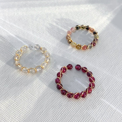 Cincin Batu Turmalin Alami Wanita – Desain Unik, Gaya Vintage, Cincin Terbuka untuk Jari Manis & Telunjuk perhiasandirect