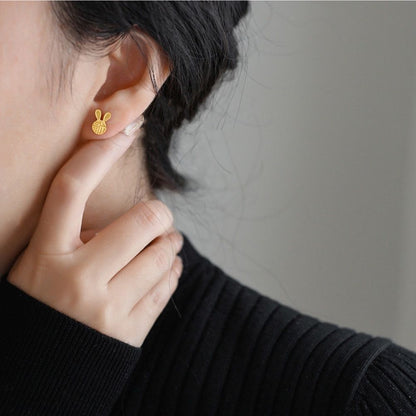 Anting Tulang Telinga Kelinci Hoki – Titanium Steel Gaya Korea, Lucu & Anti Kusam Bisa Grosir