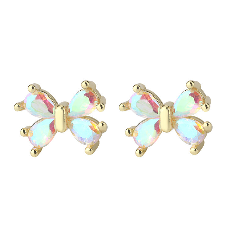 Anting Wanita Titanium Pita Zircon Moonstone – Anting Tusuk / Ear Cuff Aesthetic Elegan Anti Karat Premium