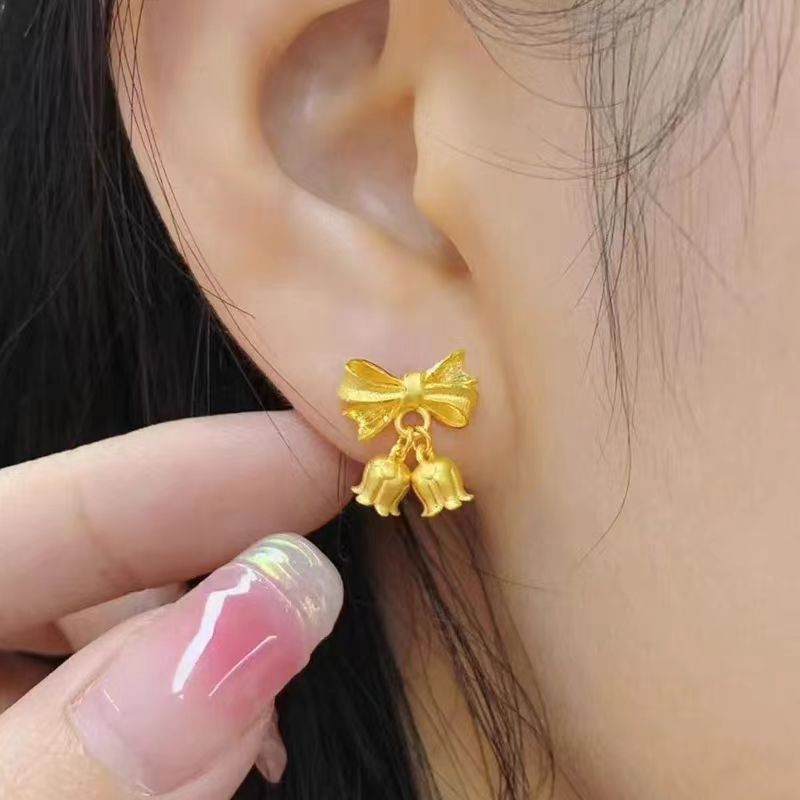 Anting Wanita 2026 Motif Pita & Bunga Lily of the Valley – Elegan, Manis & Desain Kekinian