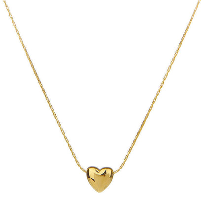 Kalung Hati Kecil Wanita Baja Titanium 18K Emas perhiasandirect