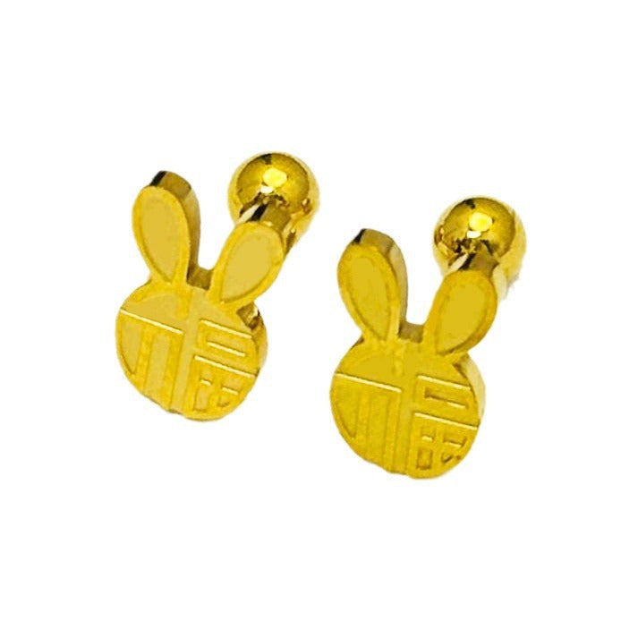 Anting Tulang Telinga Kelinci Hoki – Titanium Steel Gaya Korea, Lucu & Anti Kusam Bisa Grosir