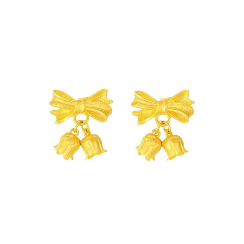 Anting Wanita 2026 Motif Pita & Bunga Lily of the Valley – Elegan, Manis & Desain Kekinian