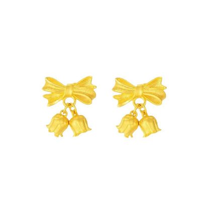 Anting Wanita 2026 Motif Pita & Bunga Lily of the Valley – Elegan, Manis & Desain Kekinian