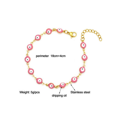 Gelang Mata Iblis Fashion Baja Tahan Karat 304 – Berlapis Emas 18K & Resin, Grosir perhiasandirect