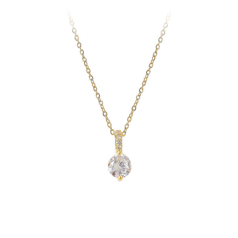 Kalung Wanita Zircon Tunggal Elegan Gaya Minimalis perhiasandirect