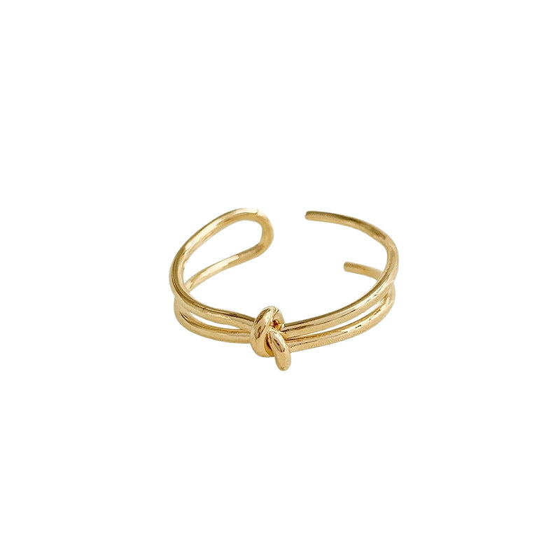 Cincin Wanita Titanium Baja Double Knot – Desain Elegan Adjustable, Gaya Trendi & Mewah perhiasandirect