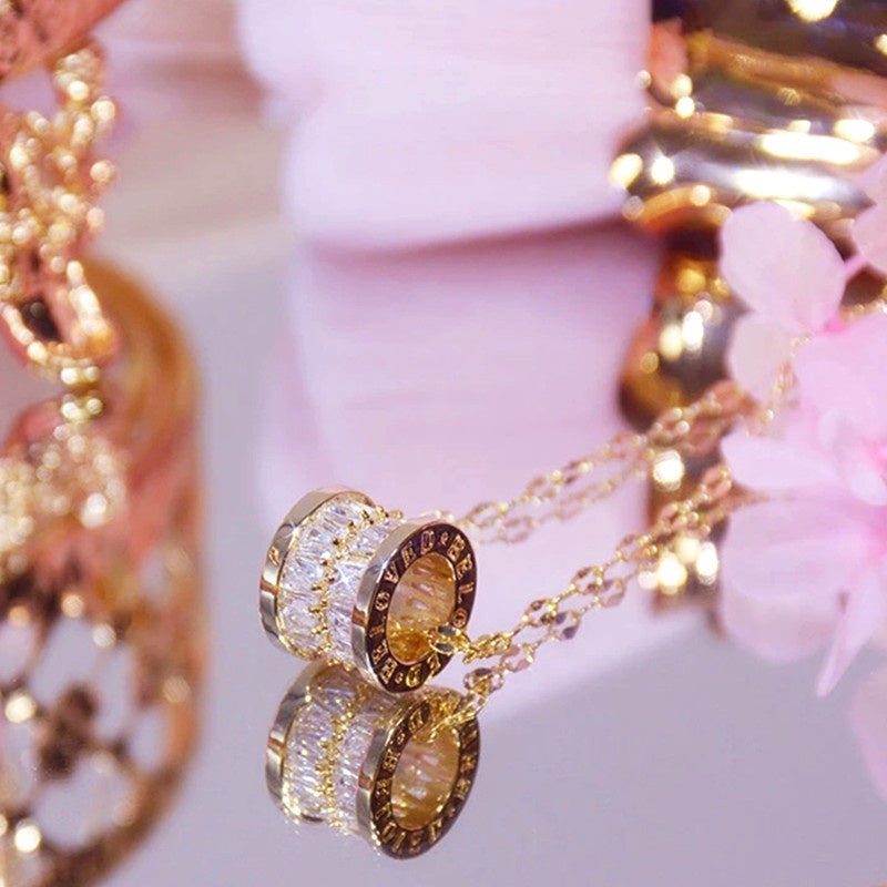 Kalung Emas untuk Wanita - Pendant Mewah Rantai Emas Kwintas | Perhiasan Hadiah Elegan - 我的商店