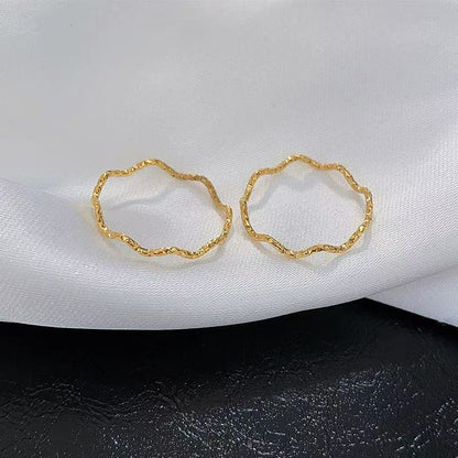 Cincin Gelombang untuk Wanita - Perhiasan Stainless Steel Murah | Aksesoris Pasangan Harian yang Elegan 我的商店