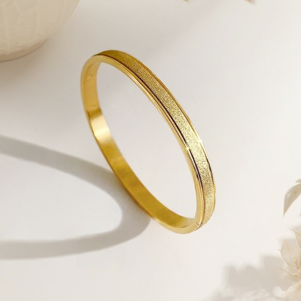 Gelang Simple Wanita - Perhiasan Stainless Steel Elegan Anti Kusam, Aksesoris Harian Trendy, Hadiah Ulang Tahun untuk Pacar, Grosir Harga Terbaik 我的商店