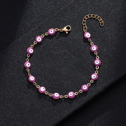 Gelang Mata Iblis Fashion Baja Tahan Karat 304 – Berlapis Emas 18K & Resin, Grosir perhiasandirect