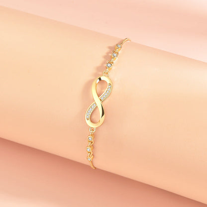 Gelang Wanita Simbol Cinta Tak Terbatas – Desain Unik dengan Zircon Berkilau perhiasandirect