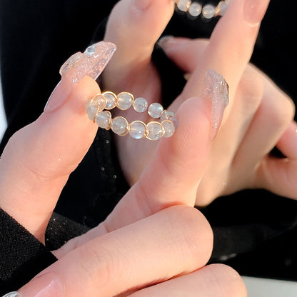 Cincin Batu Turmalin Alami Wanita – Desain Unik, Gaya Vintage, Cincin Terbuka untuk Jari Manis & Telunjuk perhiasandirect
