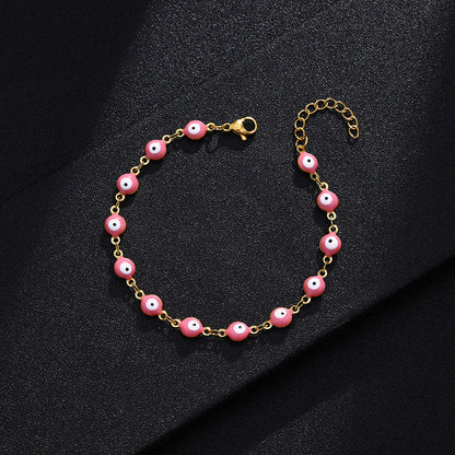 Gelang Mata Iblis Fashion Baja Tahan Karat 304 – Berlapis Emas 18K & Resin, Grosir perhiasandirect