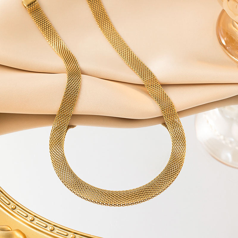 Gosir 18k Gold Plated Chain Necklace for Women Stainless Steel Jewelry Daily Non Tarnish Accessories for Girls Birthday Gift - 我的商店
