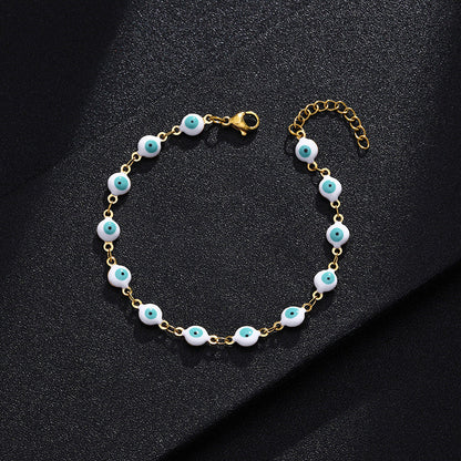 Gelang Mata Iblis Fashion Baja Tahan Karat 304 – Berlapis Emas 18K & Resin, Grosir perhiasandirect